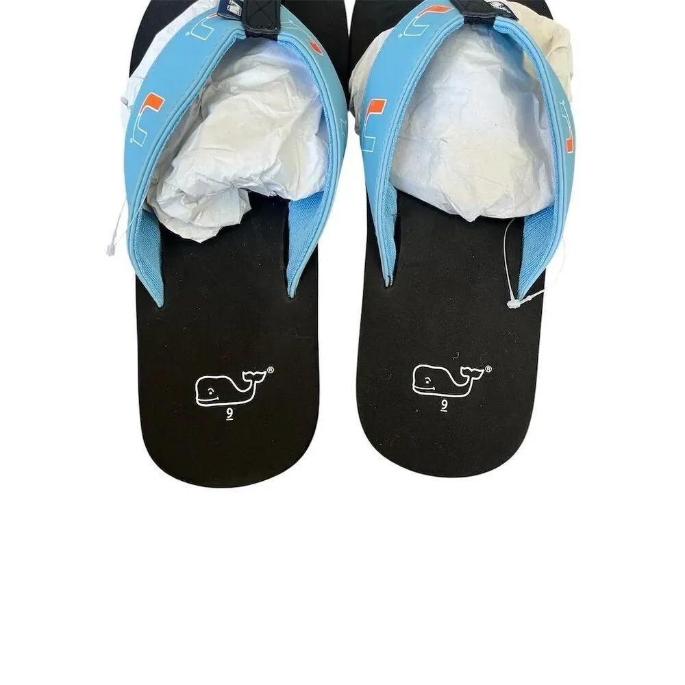 NEW VINEYARD VINES UNIVERSITY OF MIAMI‎ LOGO SANDALS MENS SIZE 9